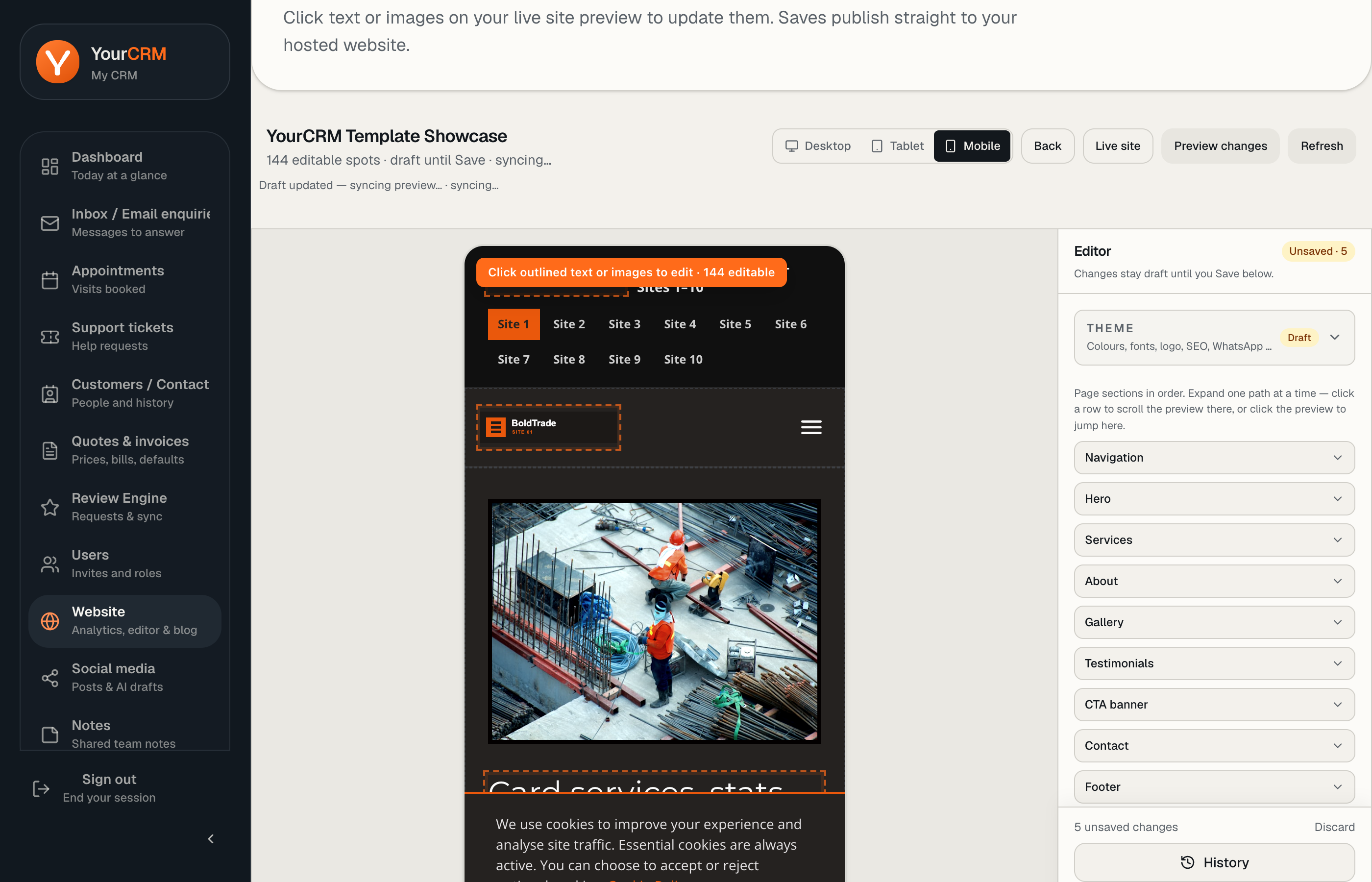 Mobile viewport preview